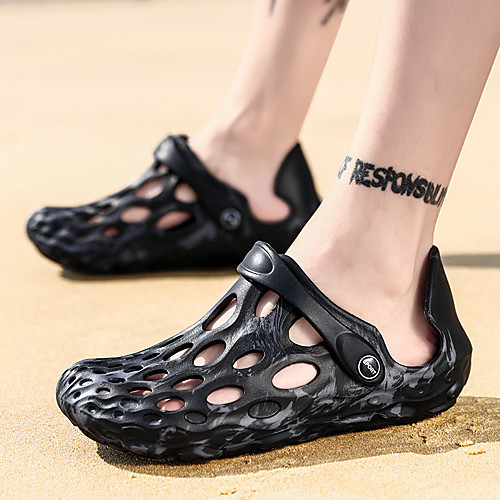 

Men's Summer Casual / British Daily Outdoor Slippers & Flip-Flops Walking Shoes Rubber Breathable Wear Proof White / Black / Army Green