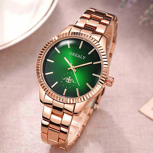 

Women's Quartz Watches Casual Fashion Rose Gold Stainless Steel Chinese Quartz Red Green Blue Color Gradient Casual Watch 30 m 1 pc Analog One Year Battery Life