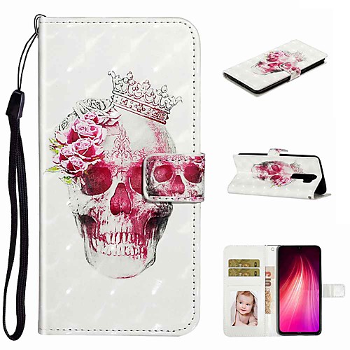 

Case For Xiaomi Xiaomi Redmi Note 8 / Xiaomi Redmi Note 8 Pro / Redmi Note 7 Pro Wallet / Card Holder / with Stand Full Body Cases Crown Skull PU Leather / TPU for Redmi Note 7