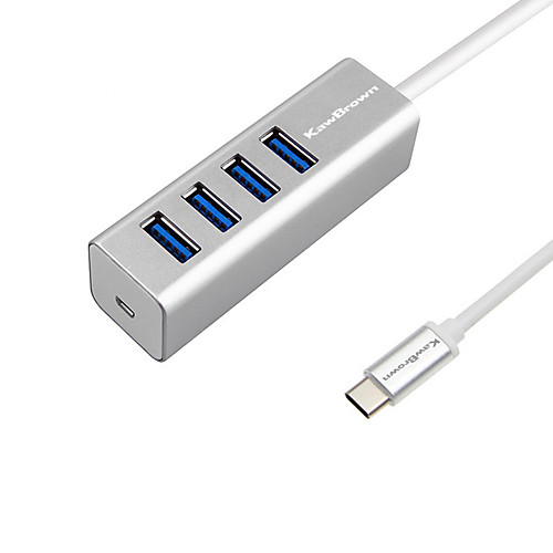 

KawBrown 4 Ports Type-C HUB Type-c to USB 3.0 HUB USB Splitter For Macbook Laptop PC Tablet Computer Accessories Aluminum Portable HUB
