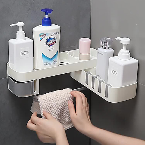 

1 Pcs Corner Shower Shelf Bathroom Shampoo Shower Shelf Holder Kitchen Storage Rack Organizer Wall Mounted Type
