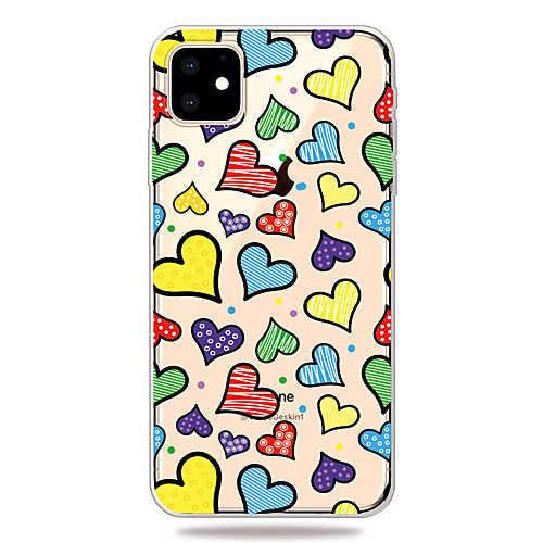 

Case For Apple iPhone 11/11 Pro/11 Pro Max/XS/XR/XS Max/8 Plus/7 Plus/6S Plus/8/7/6/6s/SE/5/5S Transparent Pattern Back Cover Love Heart Soft TPU