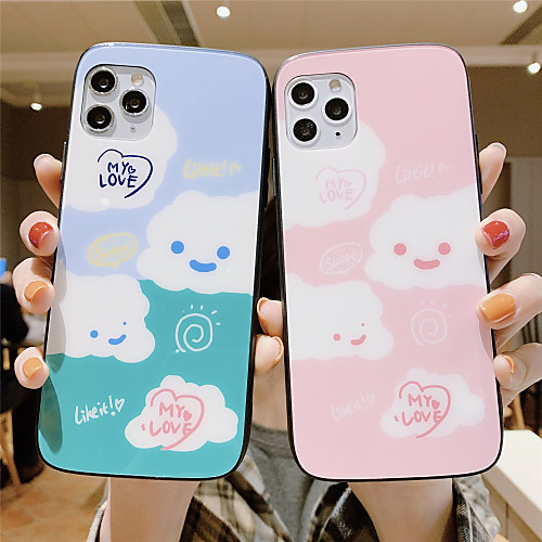 

Tempered Glass Phone Case Cartoon Pattern for Apple iPhone Case 11 Pro Max X XR XS Max 8 Plus 7 Plus 6 Plus SE(2020) Curve Back Cover