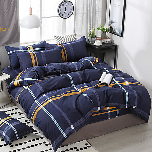 

Simple style printed pattern bedding four-piece quilt cover bed sheet sham cover dormitory single double