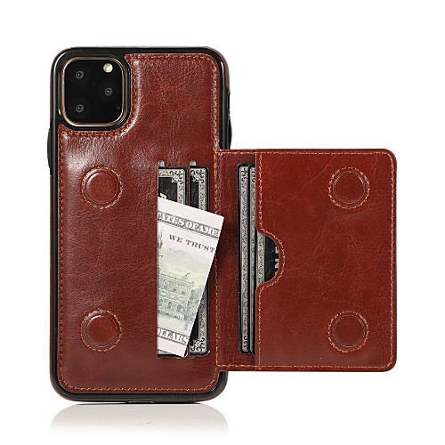 

Case For Apple iPhone 11 / iPhone 11 Pro / iPhone 11 Pro Max Card Holder / Shockproof / Magnetic Full Body Cases Solid Colored PU Leather / TPU