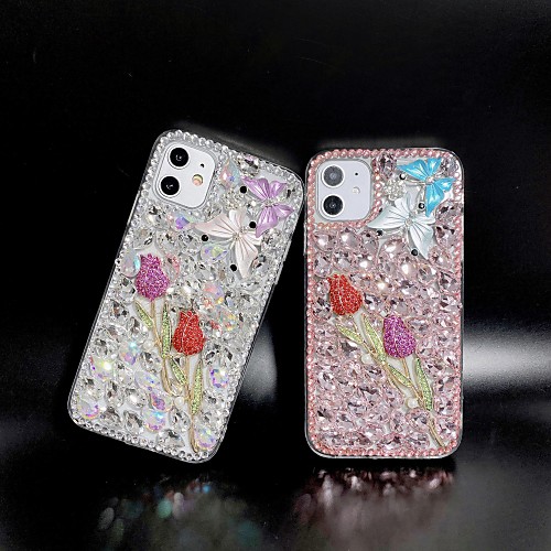 

Rhinestone Flower TPU Case for Apple iPhone 11 Pro Max X XR XS Max 8 Plus 7 Plus 6 Plus SE Back Cover