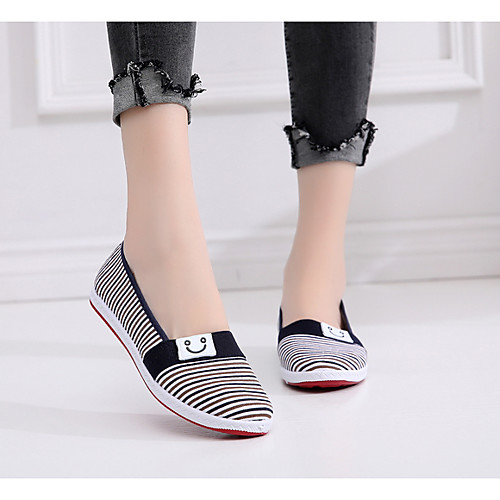 

Women's Flats Spring & Summer Flat Heel Round Toe Daily Solid Colored Canvas Red / Light Red / Blue