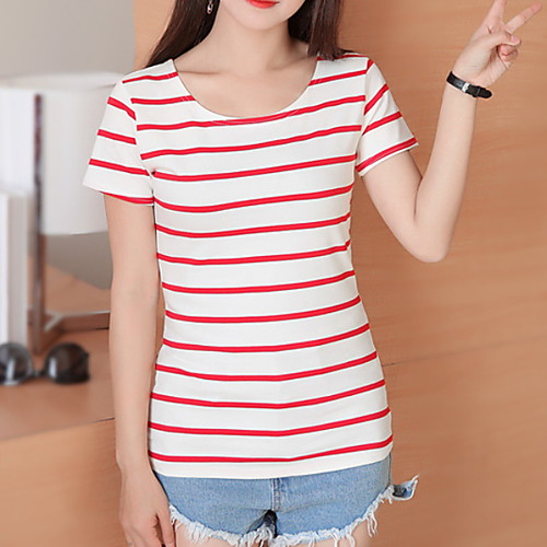 

Women's Striped T-shirt Daily White / Black / Blue / Red