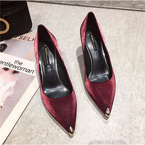 

Women's Heels Spring & Summer Stiletto Heel Pointed Toe Daily PU Black / Burgundy / Green