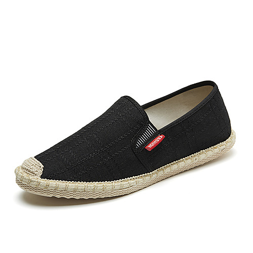 

Men's Spring & Summer Classic / British Daily Outdoor Loafers & Slip-Ons Walking Shoes Canvas Breathable Wear Proof Black / Beige / Gray