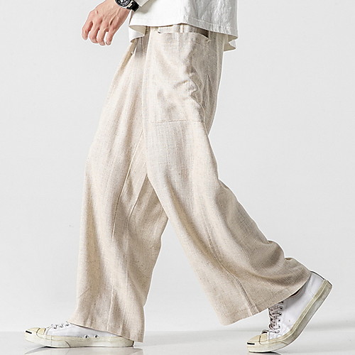 

Men's Basic Loose Bootcut Pants - Solid Colored Drawstring White Black Dark Gray US32 / UK32 / EU40 / US34 / UK34 / EU42