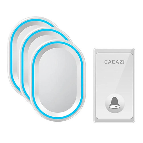 

CACAZI FA80-3 Self-powered Wireless Doorbell 3 Receiver Waterproof No Battery Required Button Smart Home Cordless Call Bell 58 Chime