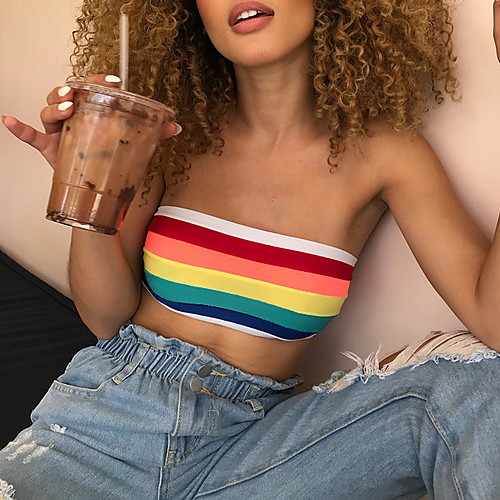 

2020 SUMMER HighStreet Rainbow Tube Top