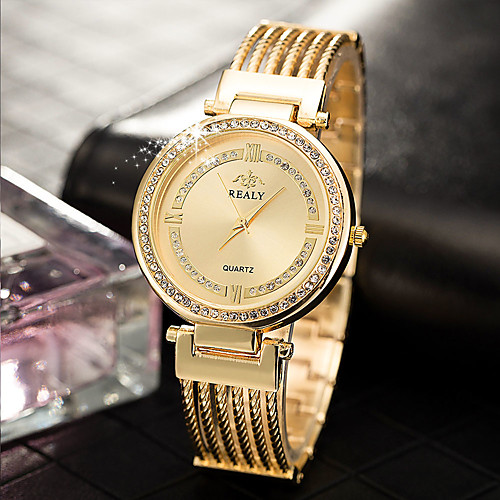 

Women's Quartz Watches Casual Fashion Silver Gold Rose Gold Alloy Chinese Quartz Rose Gold Gold Silver Casual Watch Adorable Imitation Diamond 30 m 1 pc Analog One Year Battery Life / Stainless Steel