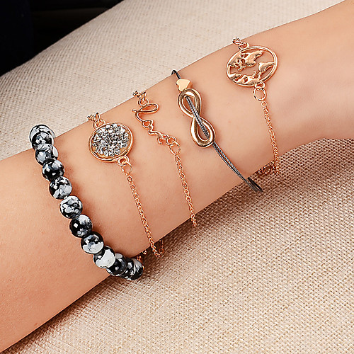 

5pcs Women's Bracelet Classic Wedding Birthday Vintage Theme European Trendy Casual / Sporty Ethnic French Alloy Bracelet Jewelry Gold For Date Festival