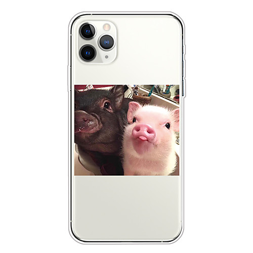 

Case For Apple iPhone 11/11 Pro/11 Pro Max/XS/XR/XS Max/8 Plus/7 Plus/6S Plus/8/7/6/6s/SE/5/5S Transparent Pattern Back Cover Cute couple pig Soft TPU