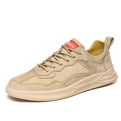 

Men's Fall / Spring & Summer Daily Outdoor Sneakers Running Shoes / Walking Shoes PU Breathable Non-slipping Shock Absorbing White / Beige / Gray