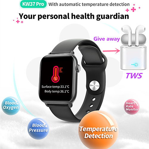 

KW37PRO Women Smart Bracelet Smartwatch BT GPS Fitness Equipment Monitor Waterproof with TWS Bluetooth HeadsetTake Body Temperature for Android Samsung/Huawei/Xiaomi iOS Apple Mobile Phone