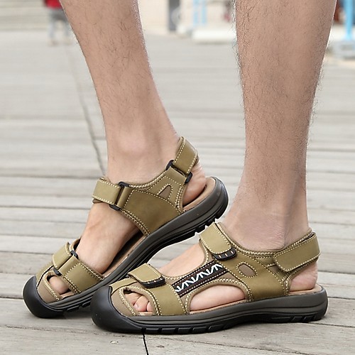 

Men's Summer Outdoor Sandals Cowhide Non-slipping Light Brown / Khaki / Brown