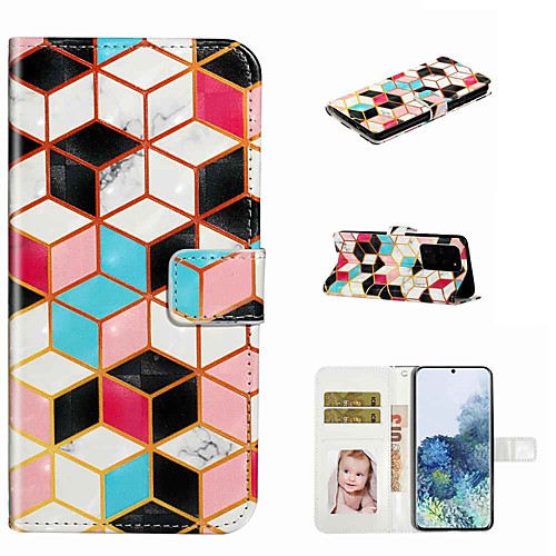

Case For Samsung Galaxy S20 / Galaxy S20 Plus / Galaxy S20 Ultra Wallet / Card Holder / with Stand Full Body Cases Checkered PU Leather / TPU for Galaxy A51 / A71 / A80 / A70 / A50 / A30S / A20