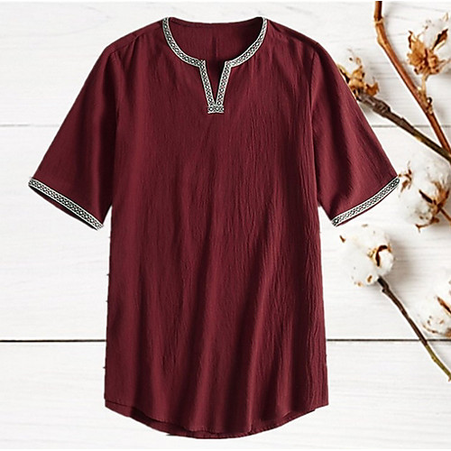 

Men's Solid Colored T-shirt Daily Round Neck Black / Red / Green / Short Sleeve