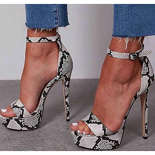 

Women's Sandals Heel Sandals Summer Stiletto Heel Open Toe Daily PU White