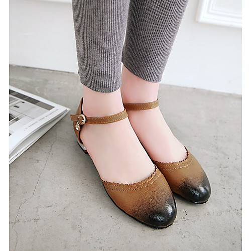 

Women's Sandals Summer Low Heel Closed Toe Daily PU Yellow / Brown / Black
