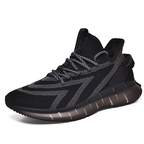 

Men's Fall / Spring & Summer Casual Daily Outdoor Trainers / Athletic Shoes Running Shoes / Walking Shoes Tissage Volant Breathable Non-slipping Shock Absorbing Black / Gray