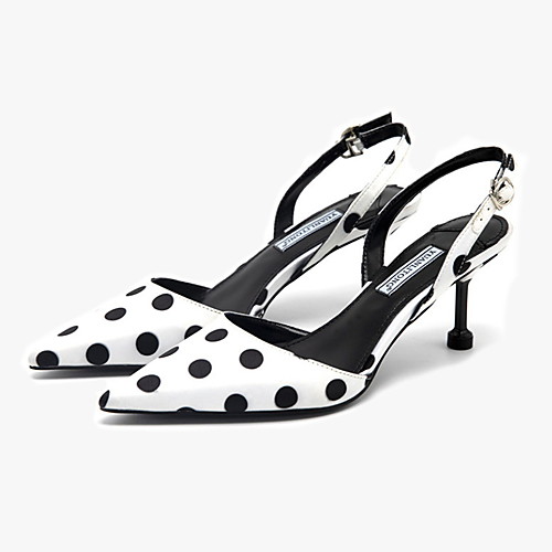 

Women's Sandals Summer Stiletto Heel Pointed Toe Daily PU White / Black