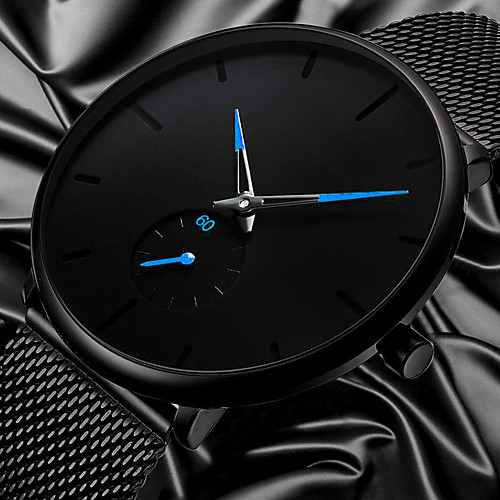 

Men's Steel Band Watches Quartz Formal Style Stylish Stainless Steel Black 30 m Creative Large Dial Analog Casual Elegant - Blue Silver Black One Year Battery Life