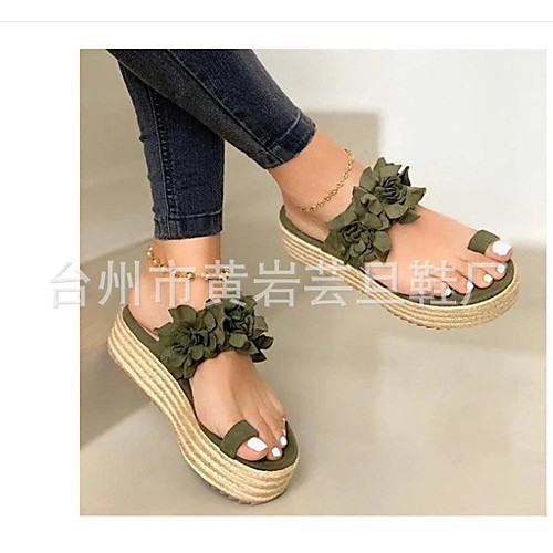 

Unisex Sandals 2020 Summer Wedge Heel Open Toe Daily Synthetics Purple / Red / Green