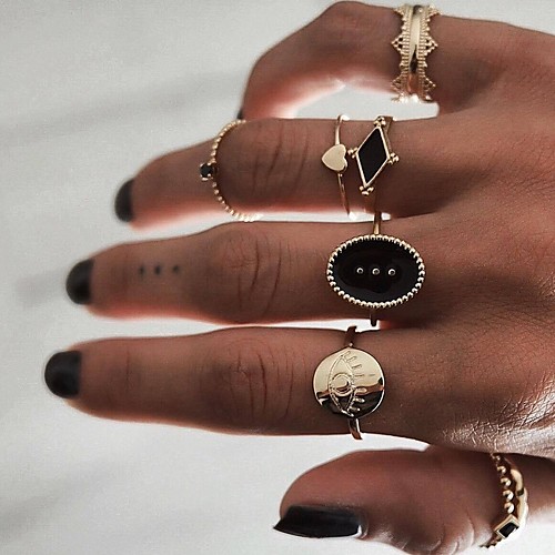 

Women's Ring Set 6pcs Gold Alloy Circular Fashion Street Jewelry
