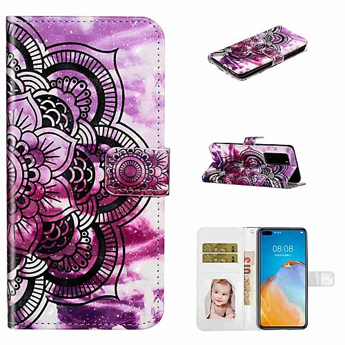

Case For Huawei P40 / Huawei P40 Pro / Huawei P40 Lite Wallet / Card Holder / with Stand Full Body Cases Mandala PU Leather / TPU for Huawei PSMART Z / Y5 2019 / Y6 2019