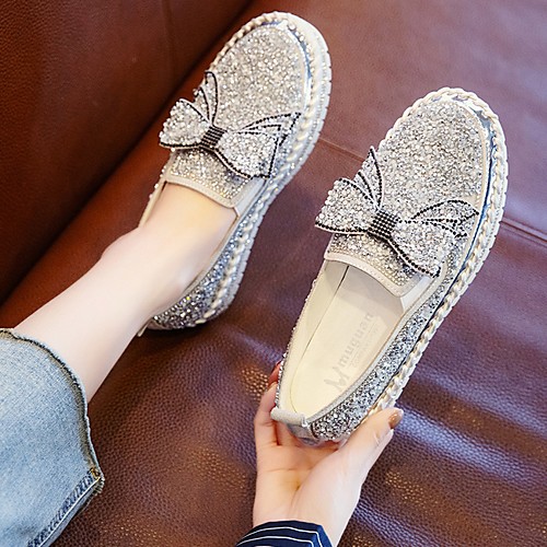 

Women's Loafers & Slip-Ons Summer Platform Round Toe Daily PU Black / Silver