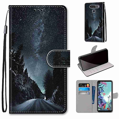 

Case For LG Q70 / LG K50S / LG K40S Wallet / Card Holder / with Stand Full Body Cases Mountain Road PU Leather / TPU for LG K30 2019 / LG K20 2019