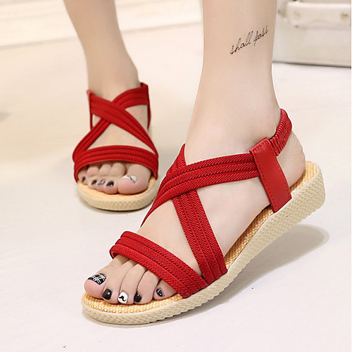 

Women's Sandals Summer Platform Peep Toe Daily PU Black / Red / Blue