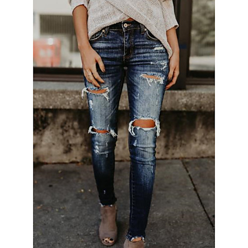 

Women's Basic Loose Chinos Pants - Solid Colored Blue S / M / L