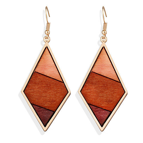 

Women's Dangle Earrings Geometrical Fashion Vintage Punk Cool Wooden Earrings Jewelry Brown For Gift Vacation Street 1 Pair