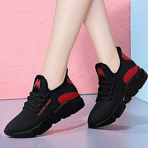 

Women's Trainers / Athletic Shoes Spring & Summer Flat Heel Round Toe Daily Mesh Black / Purple / Red