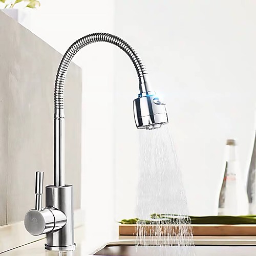 

Kitchen faucet - Single Handle One Hole Nickel Brushed Standard Spout Centerset Contemporary Kitchen Taps