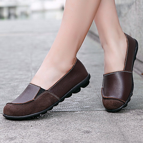 

Women's Flats Spring & Summer Flat Heel Round Toe Daily PU White / Black / Yellow