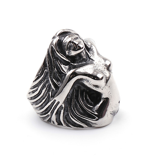 

Men's Band Ring 1pc Silver Alloy Round Punk Street Jewelry Mixed Color Wearable Environmental