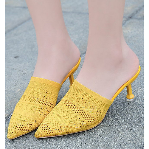 

Women's Sandals Summer Stiletto Heel Pointed Toe Daily Mesh Black / Yellow / Red