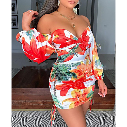 

Women's Wrap Dress Short Mini Dress - Half Sleeve Print Summer Sexy Mumu 2020 Red S M L XL