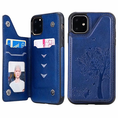 

Case For Apple iPhone 11 / iPhone 11 Pro / iPhone 11 Pro Max Card Holder / Shockproof / Dustproof Back Cover Tree PU Leather / TPU