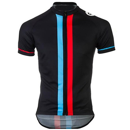 

21Grams Men's Short Sleeve Cycling Jersey Summer Polyester BlueWhite Black / Blue Stripes Solid Color Bike Jersey Top Mountain Bike MTB Road Bike Cycling UV Resistant Quick Dry Breathable Sports