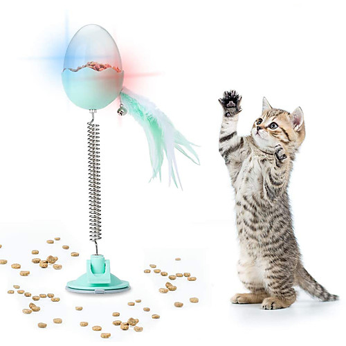 

Ball Feather Toy Bells Slow Feeder & Treat Ball Cat Kitten Pet Toy 1 set Ball Pet Friendly Electronic Pet Exercise ABSPC Gift