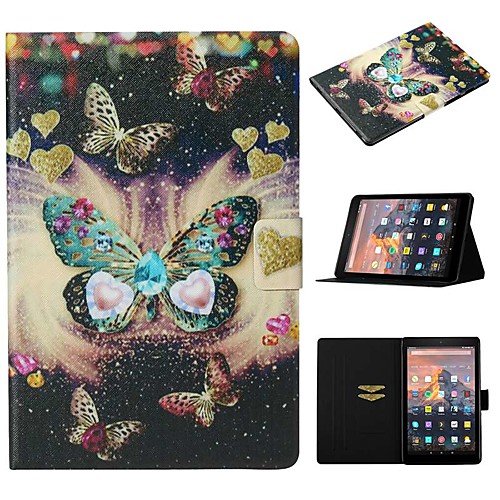 

Case For Amazon Kindle Paperwhite 2/3/4 / Amazon HD8(2016) Card Holder / with Stand / Pattern Full Body Cases Butterfly PU Leather For kindle fire HD 10 2015 2017