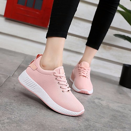 

Women's Trainers / Athletic Shoes Summer Flat Heel Round Toe Daily PU White / Black / Pink