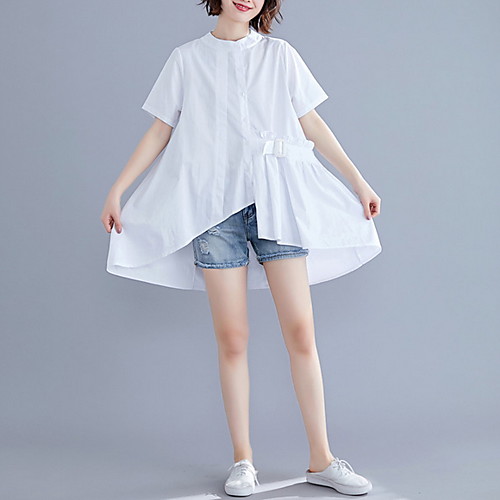 

Women's Solid Colored Loose Blouse Daily White